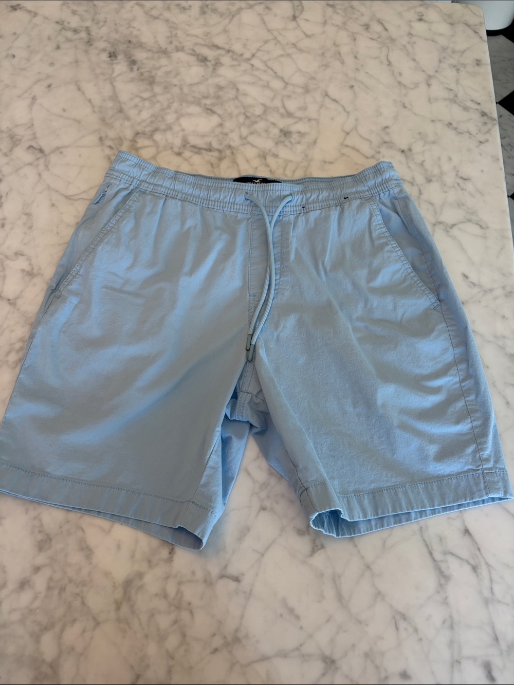 Hollister Light Blue Elastic Waist Athletic Shorts Men’s Size Medium